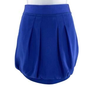 BCBGMaxAzria Women's Cobalt Blue Pleated Short Skirt Size 6